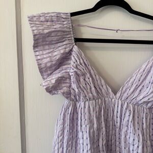 day + moon Lavender Gingham Textured Dress